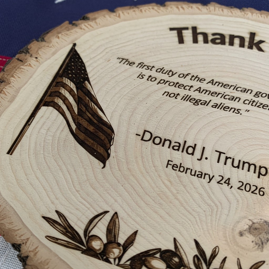 Trump Plaque Close-up - Based on Your Product